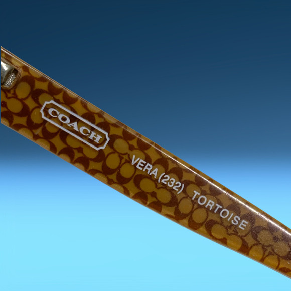 Coach Vera 232 Tortoise Brown Eyeglasses Frames Only 50-18-135 Half Rim + Case - Picture 6 of 8